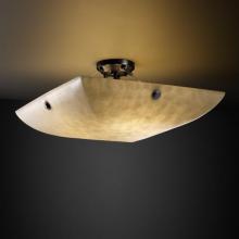 Justice Design Group CLD-9652-25-MBLK-F6-LED-5000 - 24" Semi-Flush Bowl w/ Concentric Circles Finials