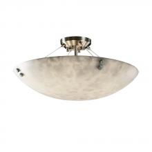 Justice Design Group CLD-9652-35-NCKL-F5-LED-5000 - 24" Semi-Flush Bowl w/ CONCENTRIC SQUARES FINIALS