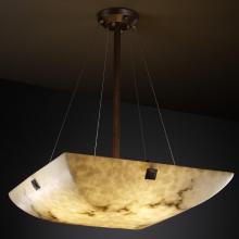 Justice Design Group FAL-9661-25-DBRZ-F4-LED-3000 - 18" Pendant Bowl w/ Large Square w/ Point Finials