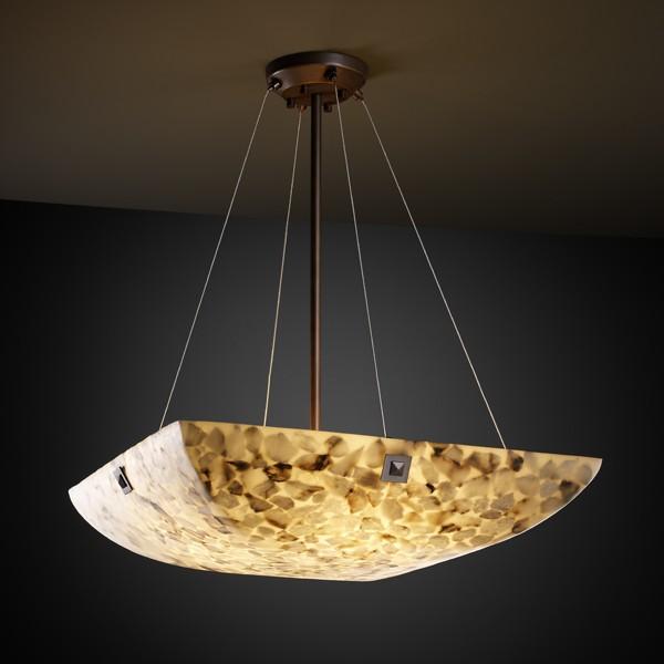 18" Pendant Bowl w/ Large Square w/ Point Finials
