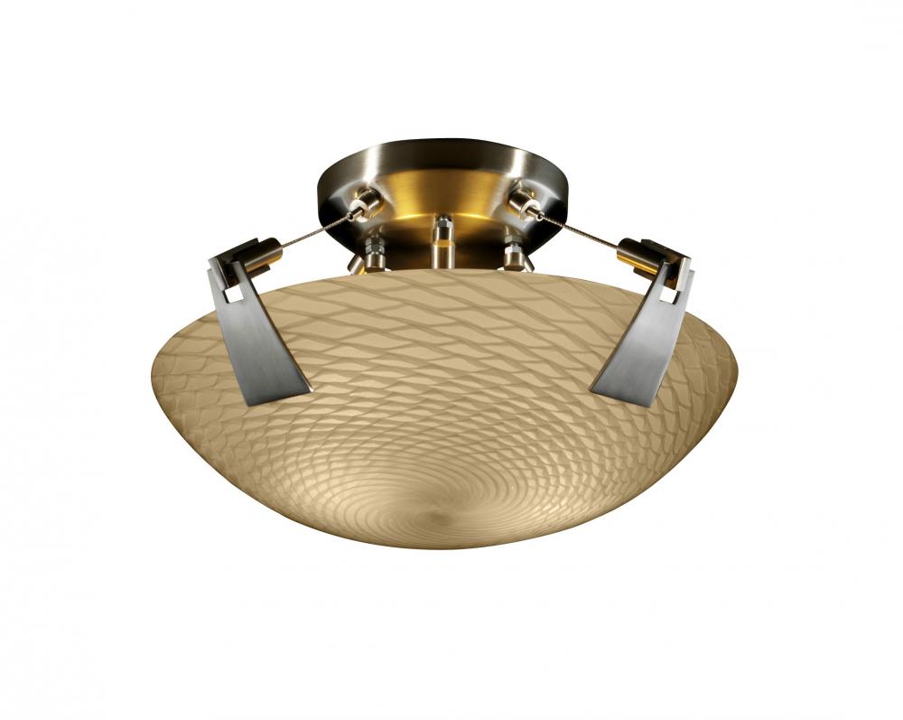 14" LED Semi-Flush Bowl w/ Tapered Clips