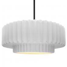 Justice Design Group CER-6555-WTWT-MBLK-RIGID-LED1-700 - Large Tier Pleated LED Pendant